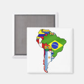 Zuid-Amerikaanse vlaggen van Zuid-Amerika vlagkaar Magneet (Voorkant / Achterkant)