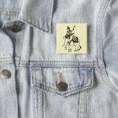 ZUID-ASIAANSE KARTONNEN OP ELEPHANT VIERKANTE BUTTON 5,1 CM (In situ)