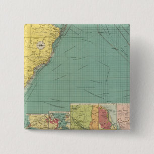 Zuid-Atlantische Oceaan Vierkante Button 5,1 Cm