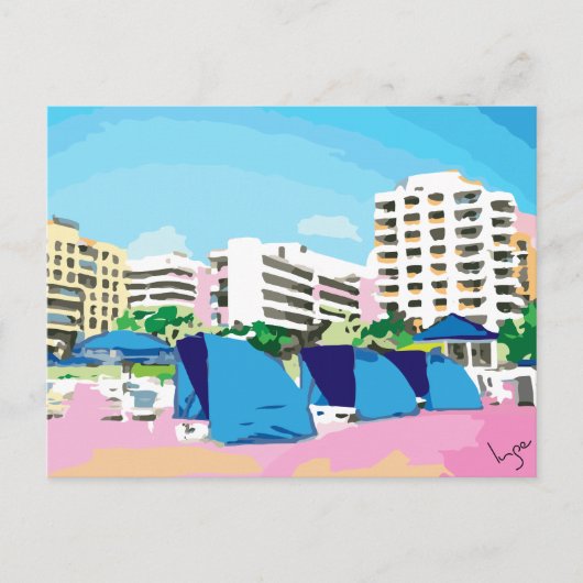 ZUID-BEACH, MIAMI, FLORIDA BRIEFKAART (Voorkant)