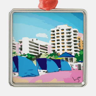 ZUID-BEACH, MIAMI, FLORIDA METALEN ORNAMENT