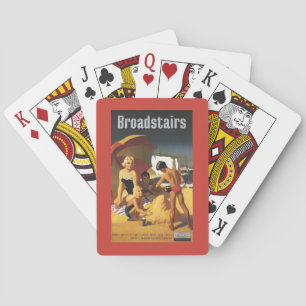 Zuid-Britse Spoorwegfamilie op strand Pokerkaarten