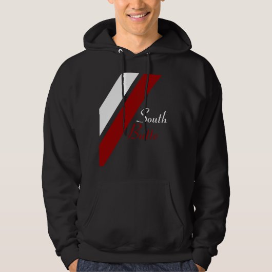 Zuid-Butte Red en White Double Line Classic Hoodie (Voorkant)