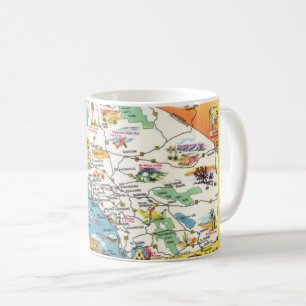 Zuid-Californië Ansichtkaart Map Mug Koffiemok