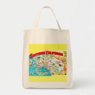 Zuid-Californië Kaart Boodschappentas Tote Bag