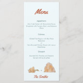 Zuid-Californië thema bruiloft waterverf menu (Voorkant)