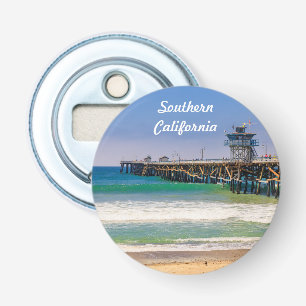 Zuid-Californisch strand en pier in San Clemente Button Flesopener