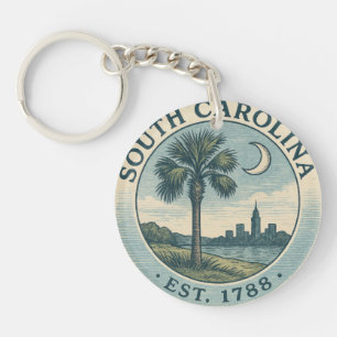 Zuid-Carolina Acrylsleutelhanger met Palmetto Boom Sleutelhanger