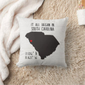 Zuid-Carolina GPS-coördinaten met hart Kussen (Deken)