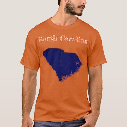 Zuid-Carolina Interstates [Navy Blue Design] T-shirt (Voorkant)