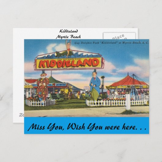 Zuid- Carolina, Kiddieland, het Strand van de Briefkaart (Voorkant / Achterkant)