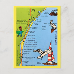 Zuid-Carolina Kust Ansichtkaart Briefkaart