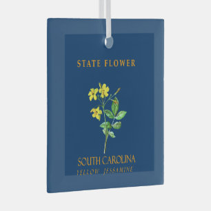 Zuid-Carolina Territory Bloem Gele Gelsemium Glas Ornament