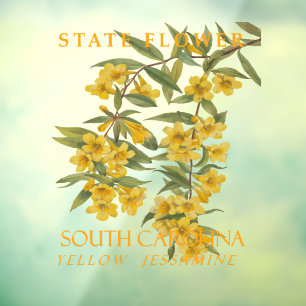 Zuid-Carolina Territory Bloem Gele Jasmin Raamsticker