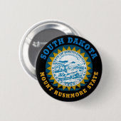ZUID DAKOTA MOUNT RUSHMORE STAATSVLAG RONDE BUTTON 5,7 CM (Voorkant /achterkant)