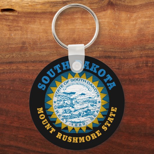 ZUID DAKOTA MOUNT RUSHMORE STAATSVLAG SLEUTELHANGER (Voorkant)
