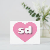 Zuid-Dakota roze hart - Ik hou van sd Briefkaart (Staand voorkant)