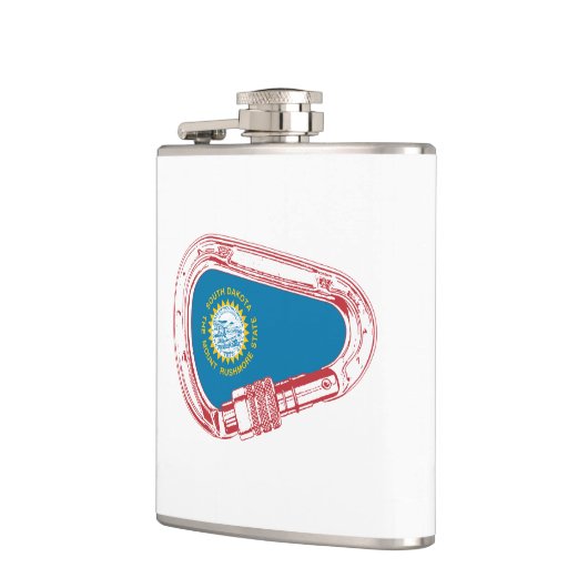 Zuid-Dakota vlag Klim Carabiner Heupfles (Links)
