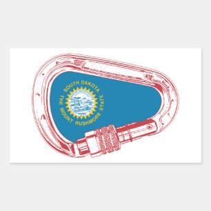 Zuid-Dakota vlag Klim Carabiner Rechthoekige Sticker