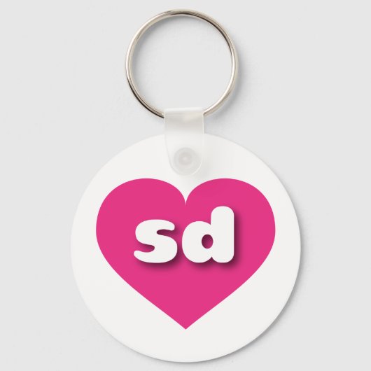 Zuid-Dakota warm roze hart - Ik hou van sd Sleutelhanger (Voorkant)