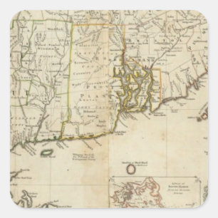 Zuid-deel van de provincie Massachusetts Bay Vierkante Sticker