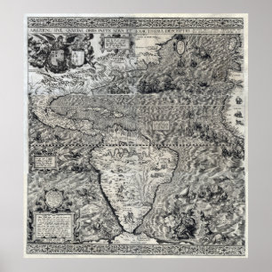 Zuid- en deel van Noord-Amerika - Panoramiek Poster