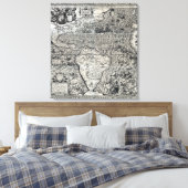 Zuid- en een deel van Noord-Amerika - Panoramiek Canvas Afdruk (Insitu (Slaapkamer))