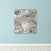 Zuid- en een deel van Noord-Amerika - Panoramiek Canvas Afdruk (Insitu (Houten vloer))