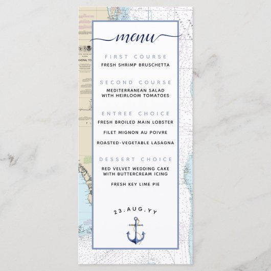 Zuid-Florida ⚓️💍 Nautisch huwelijksmenu Menu (Voorkant)