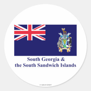 Zuid-Georgia & de vlag van de Zuidelijke Sandwiche Ronde Sticker