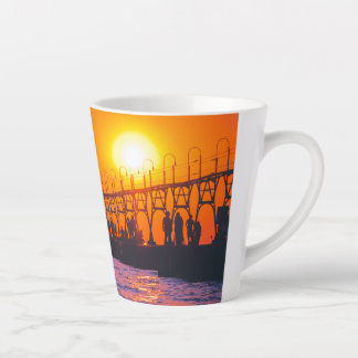 Zuid-Haven MI-vuurtoren bij zonsondergang Latte mo Mok