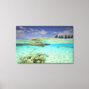 Zuid Huvadhoo-atol, Zuidelijke Malediven, Indische Canvas Afdruk