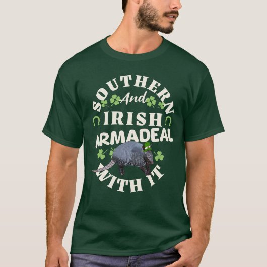 Zuid-Ierse Armadillo Grappige St Patricks Dag T-shirt (Voorkant)