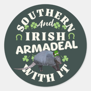 Zuid-Ierse gordeldier Funny St. Patrick's Day Ronde Sticker