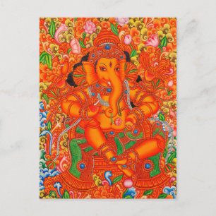 ZUID-INDIAANSE LORD GANESH TANJORE PAINTING BRIEFKAART