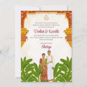 Zuid-Indiase huwelijksuitnodiging Tamil huwelijksk Kaart