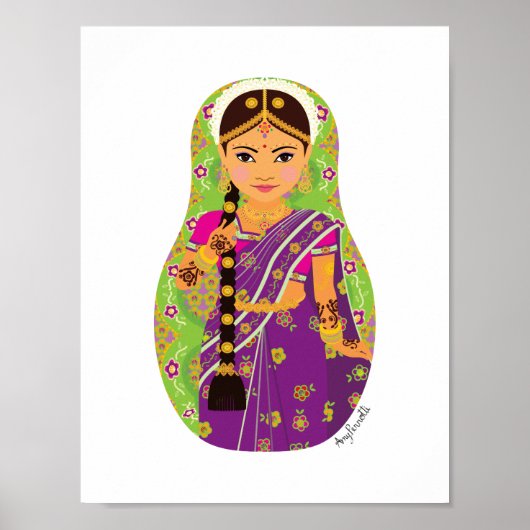 Zuid-Indische bruid Matryoshka Poster (Voorkant)