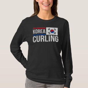 Zuid-Korea Curling Vlag Stone Sport Curler Skip T T-shirt