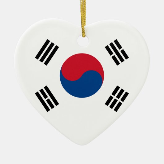 Zuid-Korea Flag Heart Ornament (Voorkant)