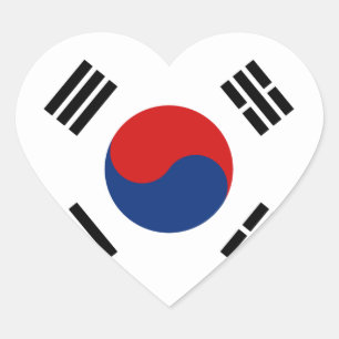 Zuid-Korea Flag Heart Sticker