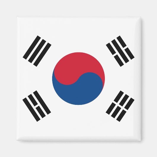 Zuid-Korea Flag Magnet Magneet (Voorkant)