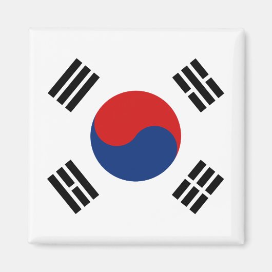 Zuid-Korea Flag Magnet Magneet (Voorkant)