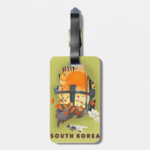Zuid-Korea geïllustreerd kaart-poster Bagagelabel (Achterkant verticaal)