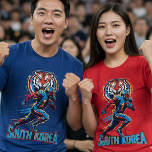 Zuid-Korea Gridiron Tijger Voetbal Atleet Dynami T-shirt