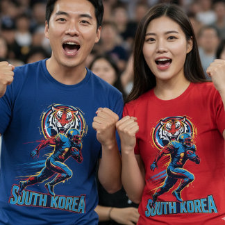 Zuid-Korea Gridiron Tijger Voetbal Atleet Dynami T-shirt