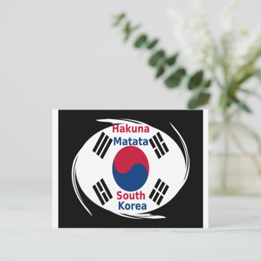 Zuid-Korea Hakuna Matata Art Print/Graphic Briefkaart (Staand voorkant)
