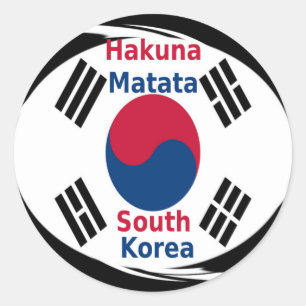 Zuid-Korea Hakuna Matata Art Print/Graphic Ronde Sticker