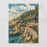 Zuid-Korea Illustratie Reis Kunst Vintage