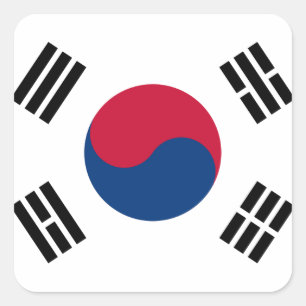 Zuid-Korea Koreaanse vlag Seoul S.K. Koreanen Prid Vierkante Sticker