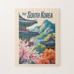 Zuid-Korea Landschap Illustratie Reis Kunst Legpuzzel